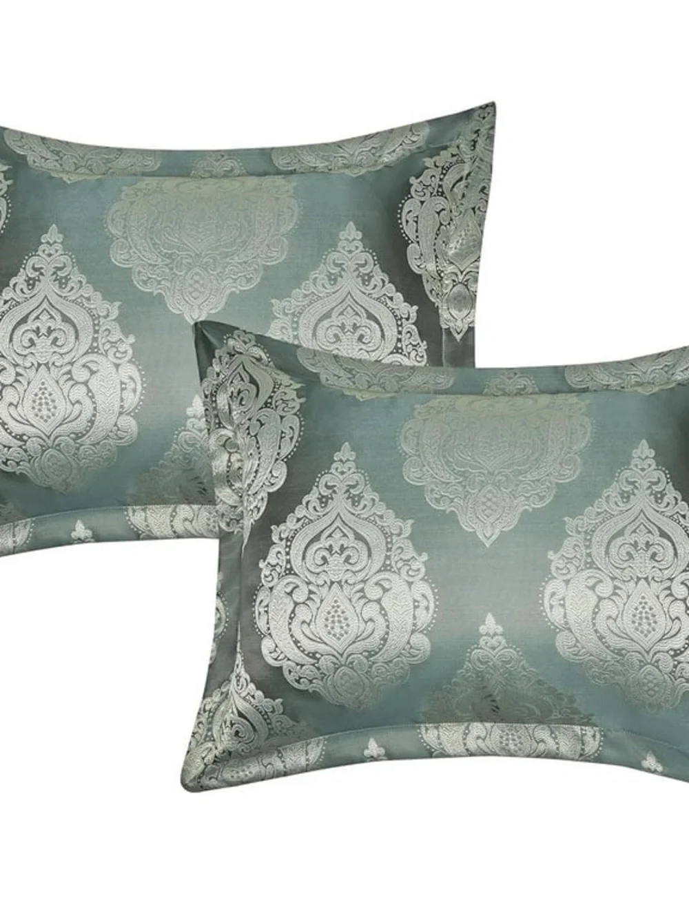 Elegant Sage Green Damask king 3 piece Comforter Set -